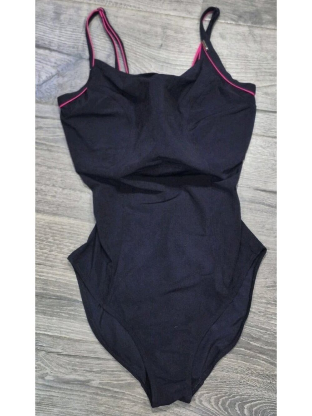 Panache Swim  Slimming Black One Piece Swimsuit Bathingsuit Womens Size 32J